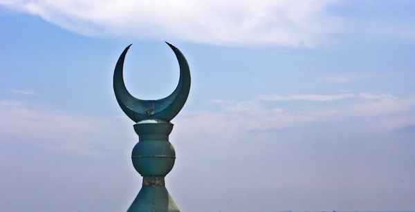 The crescent moon, the symbol of Allah (formerly one moon god among many gods), and of Islam.