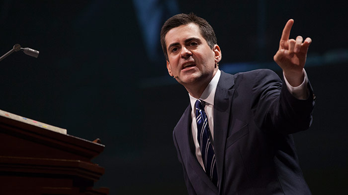 Evangelical theologian Russell Moore, the president of the Ethics and Religious Liberty Commission of the Southern Baptist Convention, argued that although same-sex marriage is now the law of the land, churches “should not panic” or cave in to that decision.