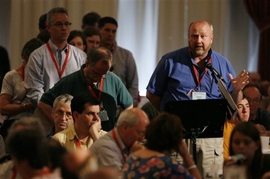 Anglican delegates of the Church of Canada rejected the blessing of same-sex unions on Sunday after voting on the hotly debated issue was deferred for a day.