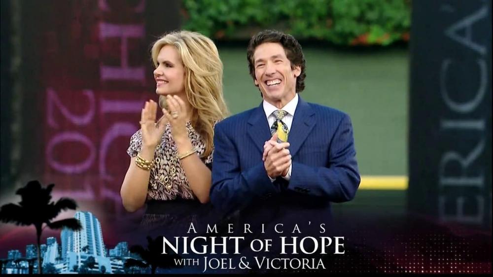 Thousands of people crowded into San Diego's Valley View Casino Center for Joel Osteen and Victoria Osteen's popular "Night of Hope" event, during which the pastor challenged attendees to trust God to bless the upcoming year.