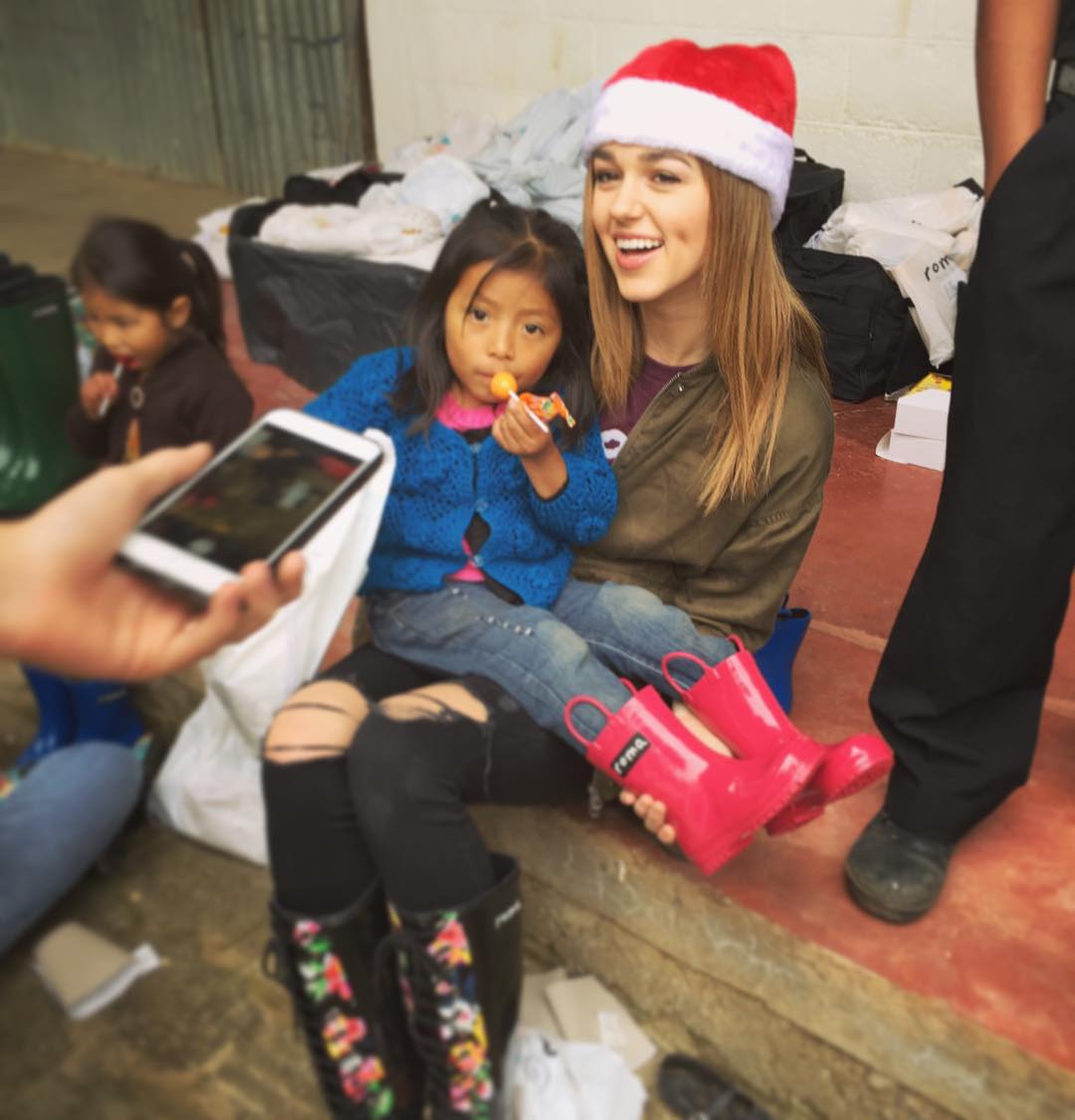 Sadie Robertson visited Guatemala in late 2015 to provide rain boots to children in need.