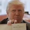 Donald Trump Holding His Mother's Bible