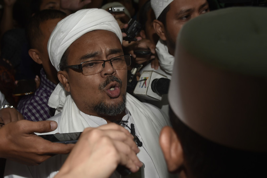 In an ironic turn of events, the leader of the Islamic Defenders Front (FPI) who led the charge against the Christian governor of Jakarta for blasphemy is now facing the same charge after making an offensive comment regarding Jesus Christ.