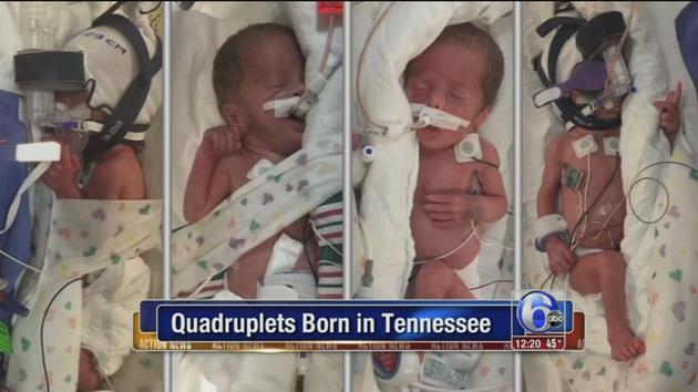 A Tennessee woman who gave birth to quadruplets one month after discovering her cancer had returned has said she is trusting God for her future - and believes He has a plan.