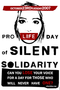 WASHINGTON – Tens of thousands of students on more than 4,000 campuses around the world are hoping that their silence on Tuesday will lend a voice to the unborn.