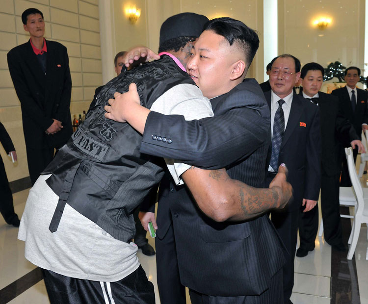 Former NBA star Dennis Rodman continues in his friendship with Kim Jong Un, and has brought several former professional basketball players with him to North Korea for an exhibition game against their team. The event is scheduled to take place on Wednesday of this week for the dictator's birthday.