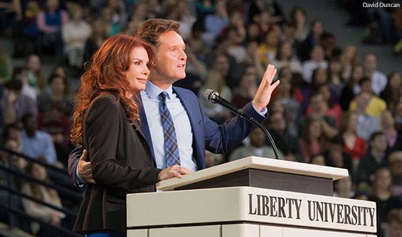 Producers Mark Burnett and Roma Downey released a sneak preview of "Son of God" movie to students at the Liberty University Convocation on Monday, a film that was created using the extra footage from their epic mini-series, "The Bible."