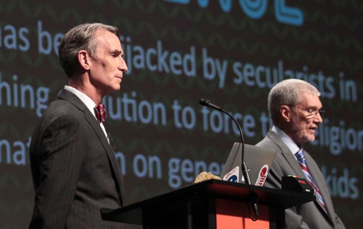 Bill Nye "The Science Guy" was shared his perspective on the origins of human life in Monday's debate with Creationist Ken Ham at the Creation Museum in Kentucky on Feb. 3, 2014.