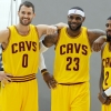 Cleveland Cavaliers Kevin Love, Lebron James, Kyrie Irving