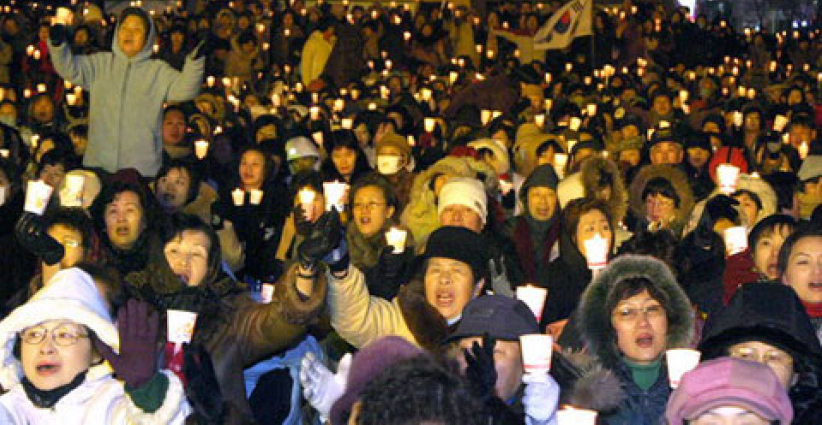 兩萬民眾聚集首爾，為北韓舉行燭光祈禱