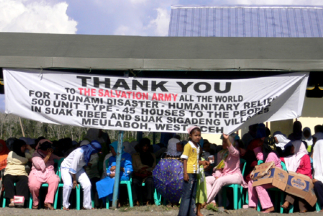 救世軍將500間新屋贈予印尼海嘯災民