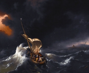 Jesus Christ Sleeping in the Sea of Storm