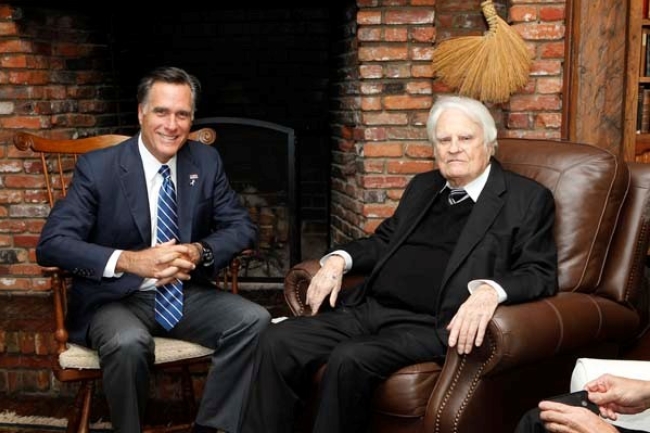 葛培理家中會面羅姆尼 肯定其價值觀
