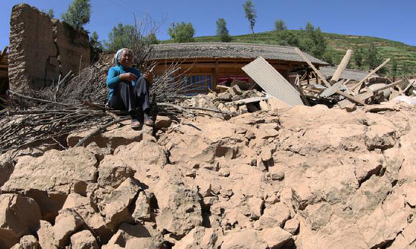 宣明會勘災隊抵甘肅定西災區發放物質