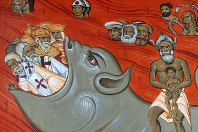 描繪馬克思在地獄受罰 教堂壁畫惹關注