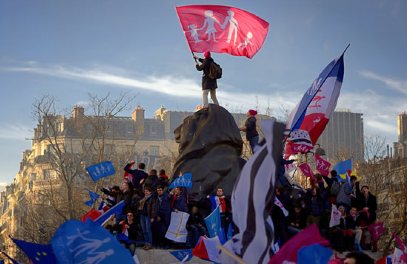 抗議同性婚姻 歐洲爆發大規模遊行示威