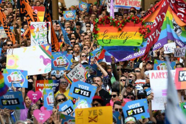 澳洲郵遞6成票數支持同性婚姻 聖誕前或完成修法
