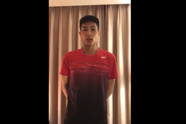台羽球冠軍周天成 拍片祝願印尼災民平安