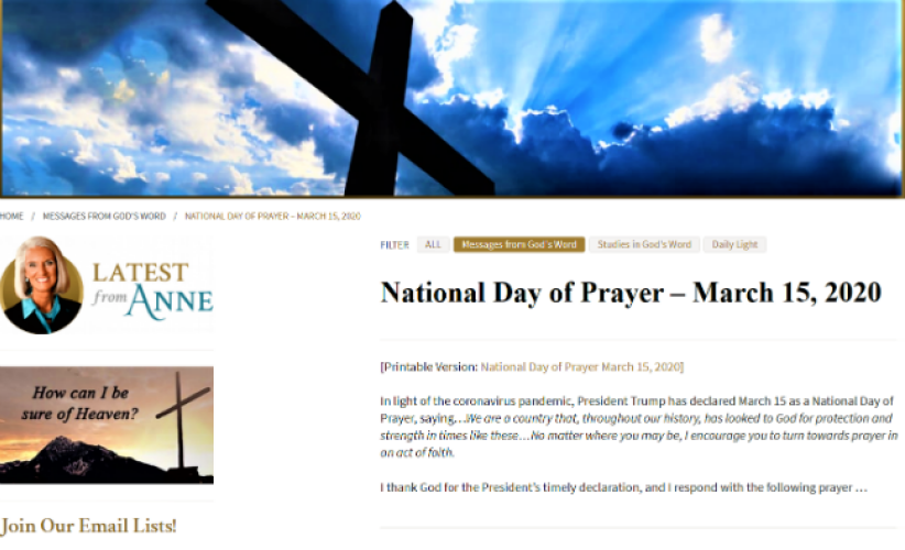 葛培理女儿全国祈祷日 求恕10宗罪盼上帝转脸美国 