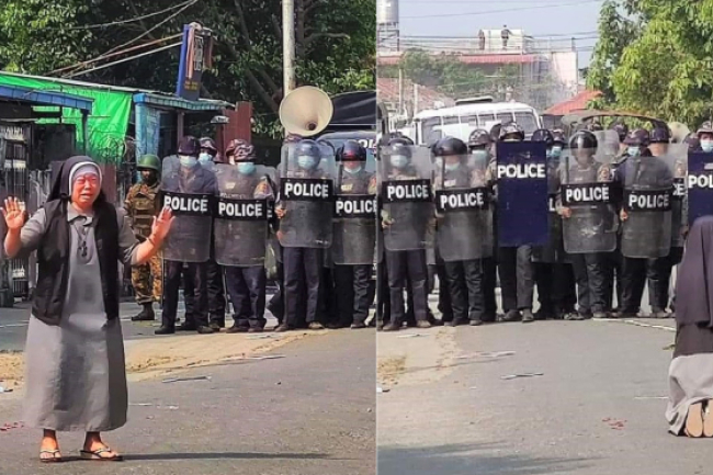 緬甸六城爆軍警鎮壓:主教形容如戰場 修女淚灑跪求停止逮捕