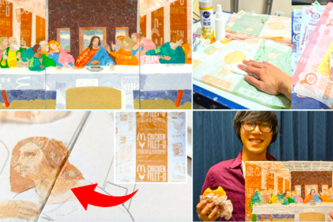 日男用麥當勞包裝紙復刻《最後的晚餐》：好味道！