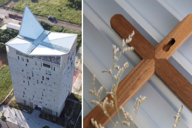 淡江教會淡海堂特展 25支十字架人神互動 　　