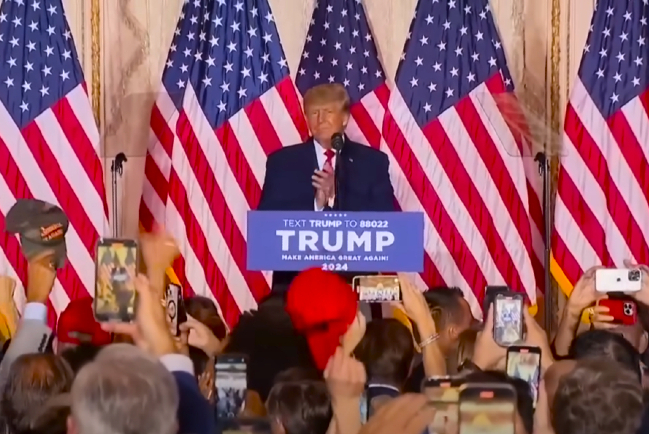 特朗普宣佈競逐2024總統大選：世界看到美國再次偉大