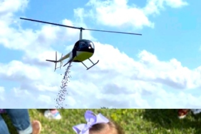 美國教堂創舉！直升機空投千隻彩蛋紀念復活節