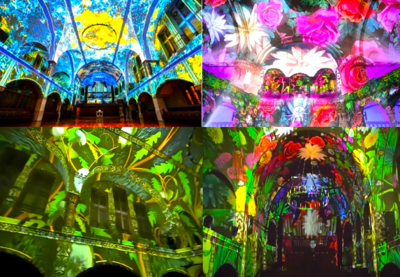 柏林教堂「創世紀」燈光秀：環迴視聽展現動植物生命力 