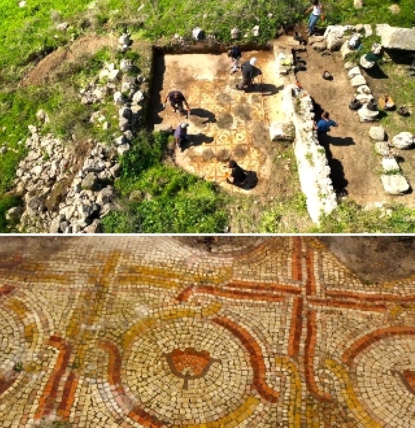以色列国家步道发现罕见古老马赛克地板    