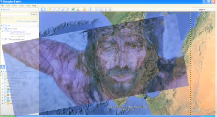 耶稣受难脸容出现在谷歌地图 !？ 10万人次点击    
