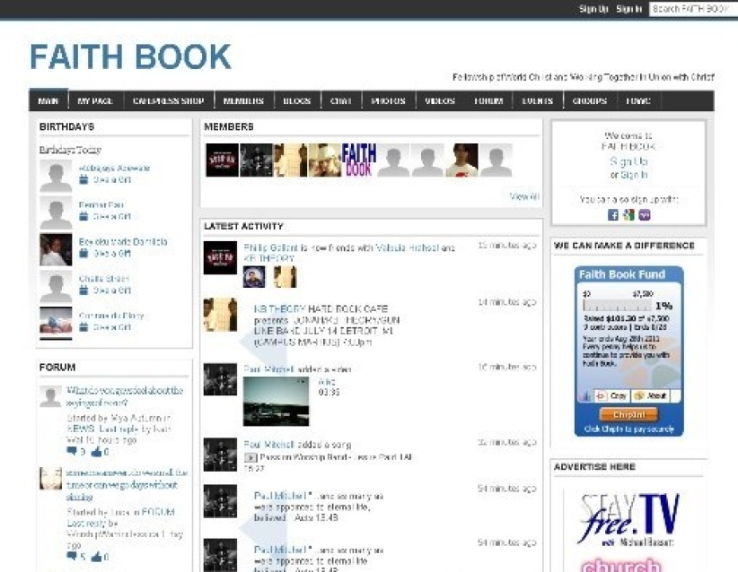 基督徒專屬的社群網站FaithBook開通