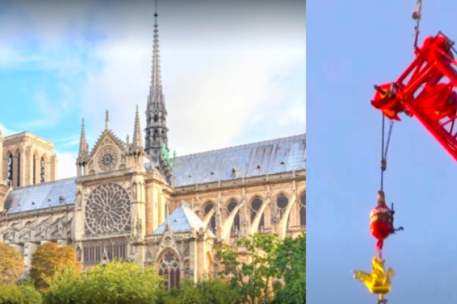 巴黎聖母院災後復修 塔尖公雞風向標打卡熱點