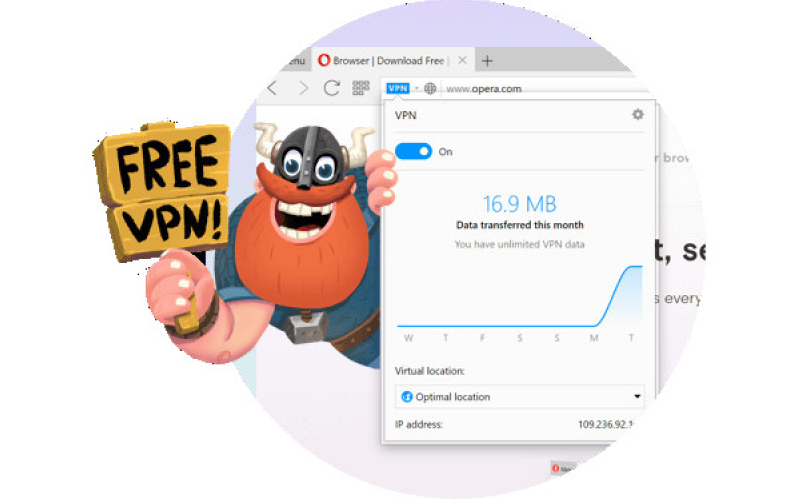 Opera Browser now comes with free VPN