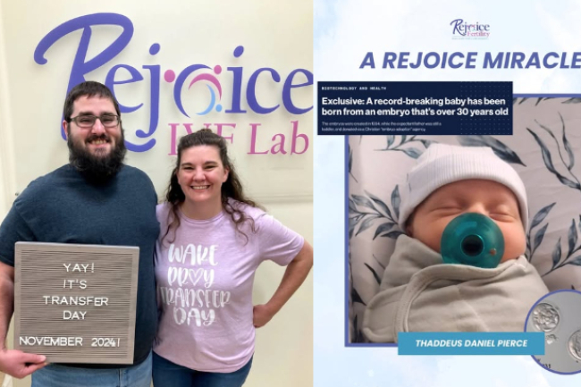 冷凍胚胎超過30年被基督徒夫婦「領養」誕生創記錄