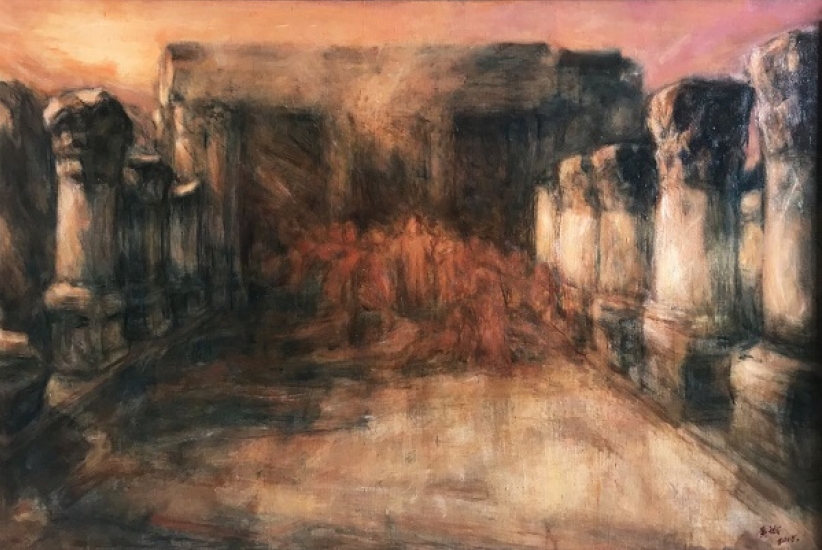 【当代艺粹】黄斌：《从公元30年至今的迦百农会堂》——油画欣赏及艺术创作理念