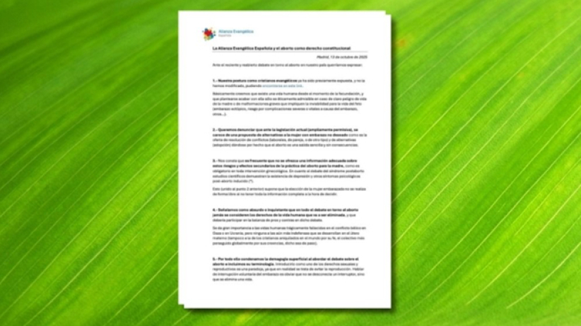 西班牙福音聯盟反對將墮胎列為憲法權利 