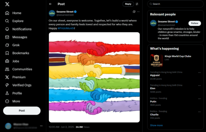 《芝麻街》支持LGBT驕傲月引強烈反彈
