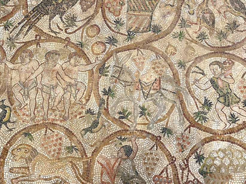 6世紀馬賽克「人物年曆」無袖男孩顯示炎熱8月