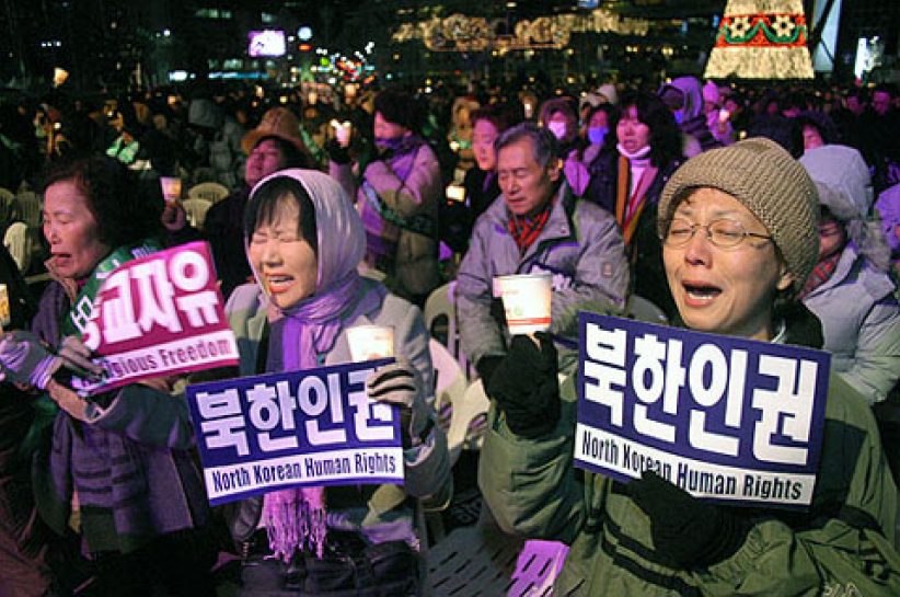 兩萬民眾聚集首爾，為北韓舉行燭光祈禱