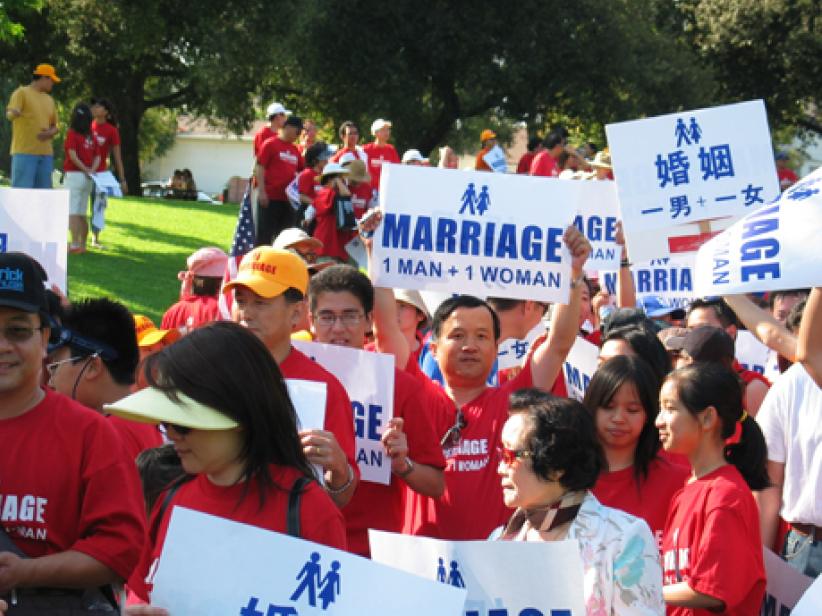 洛杉磯五千基督徒維護傳統婚姻大遊行