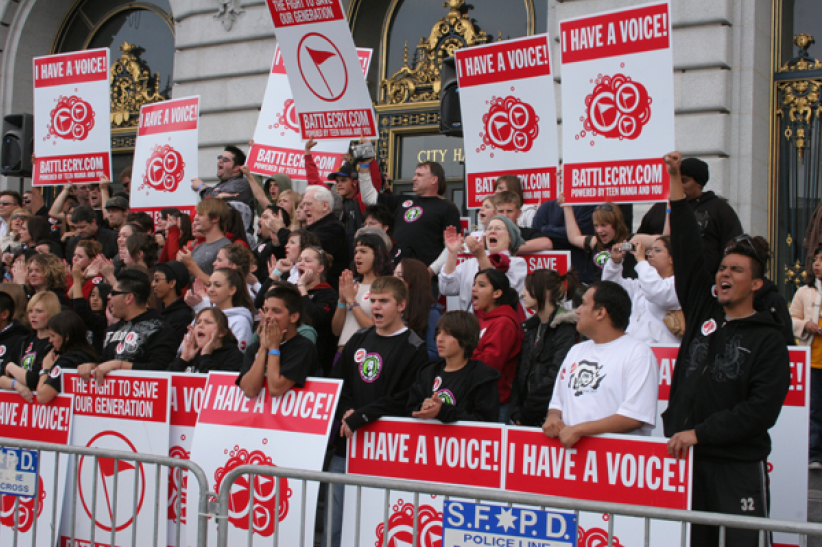 美國•青年信徒齊集三藩市市政廳 向世俗潮流宣戰