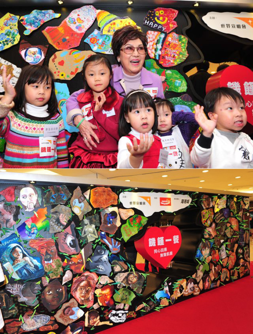 齊齊綁起大筷子支持「饑饉」 「哭牆」變「Hope牆」