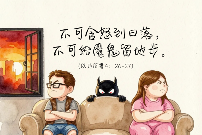 不可含怒到日落，不可給魔鬼留地步