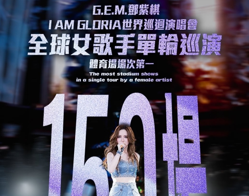 I AM GLORIA巡演正式突破150場體育場演出,正式成為全球女歌手單輪巡演體育場場次最多的巡演。