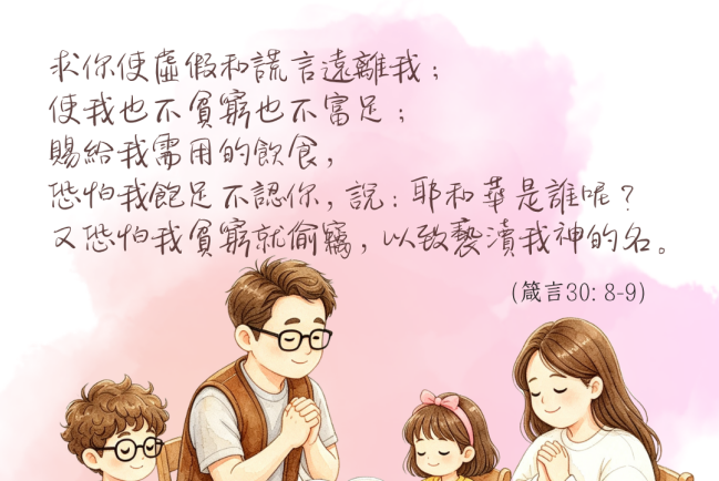 【守護家庭365】求你使我不貧窮也不富足
