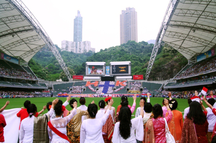 香港大球場全球禱告日　二萬信徒合一禱告（圖輯）