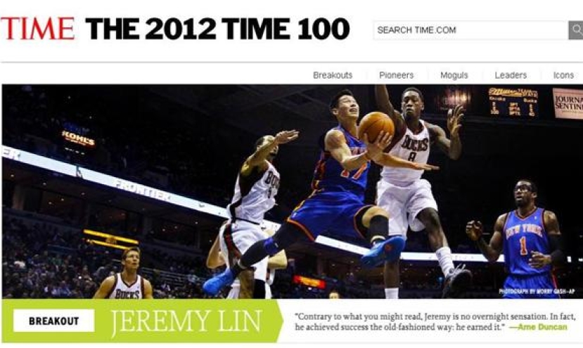 《TIME》影響力人物百強 林書豪膺榜首