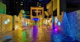 新竹13教会联办灯会 光雕艺术喻耶稣驱黑暗