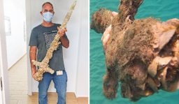 潛水員在以色列海岸 發現900年歷史十字軍劍